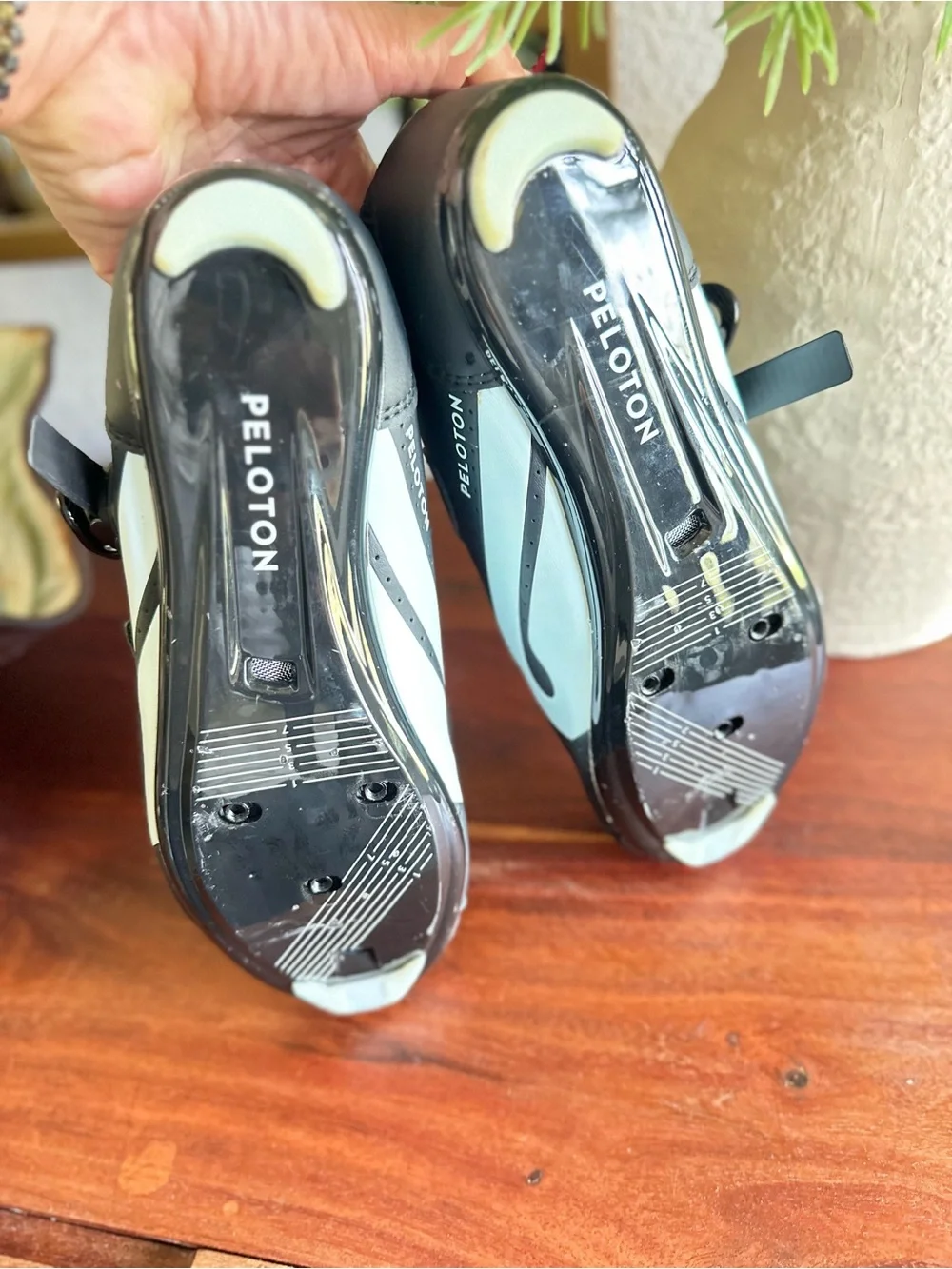 Peloton Black Kids Cycling Shoes with Pink Interior